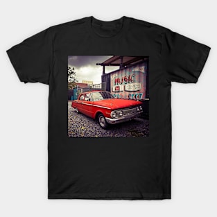 Vintage Red Car Long Island City Queens NYC T-Shirt
